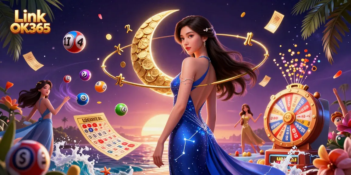 Engage in thrilling gaming action with Link OK365 as vibrant lottery balls and a grand prize wheel come alive.