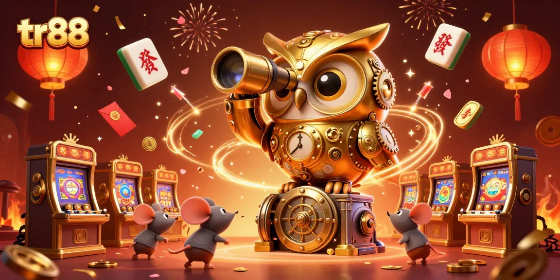 Experience thrilling gaming at tr88 with a whimsical owl and vibrant casino elements.