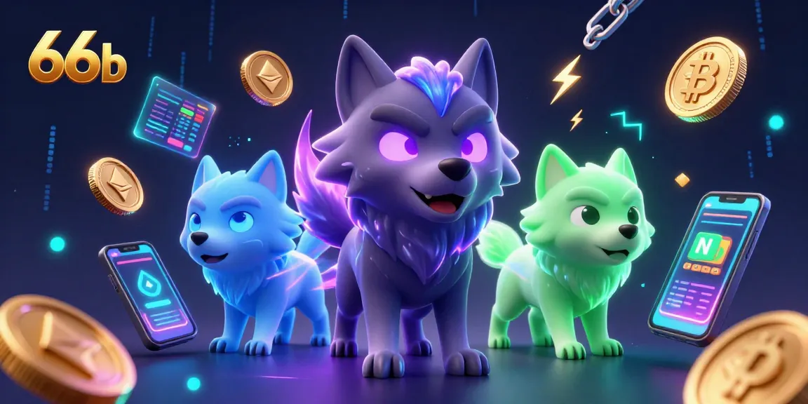 Engage with 66b's dynamic casino world through a vibrant, thrilling 3D illustration.