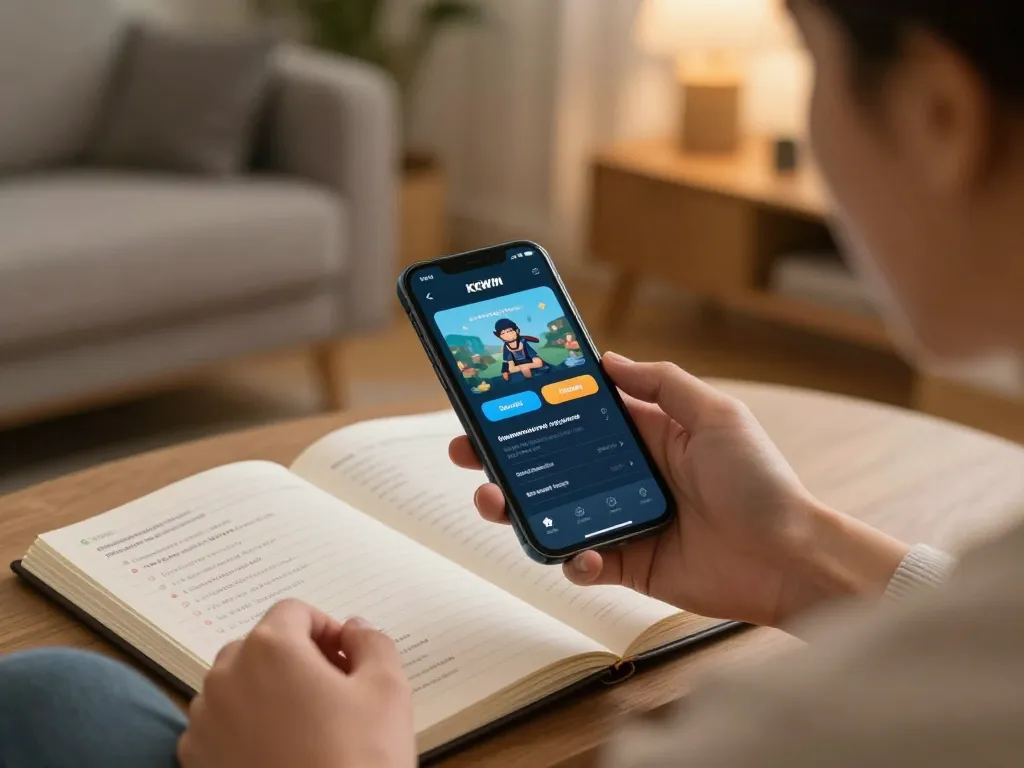 Engaging in KKWIN đăng nhập on a mobile app for immersive online gaming experience.