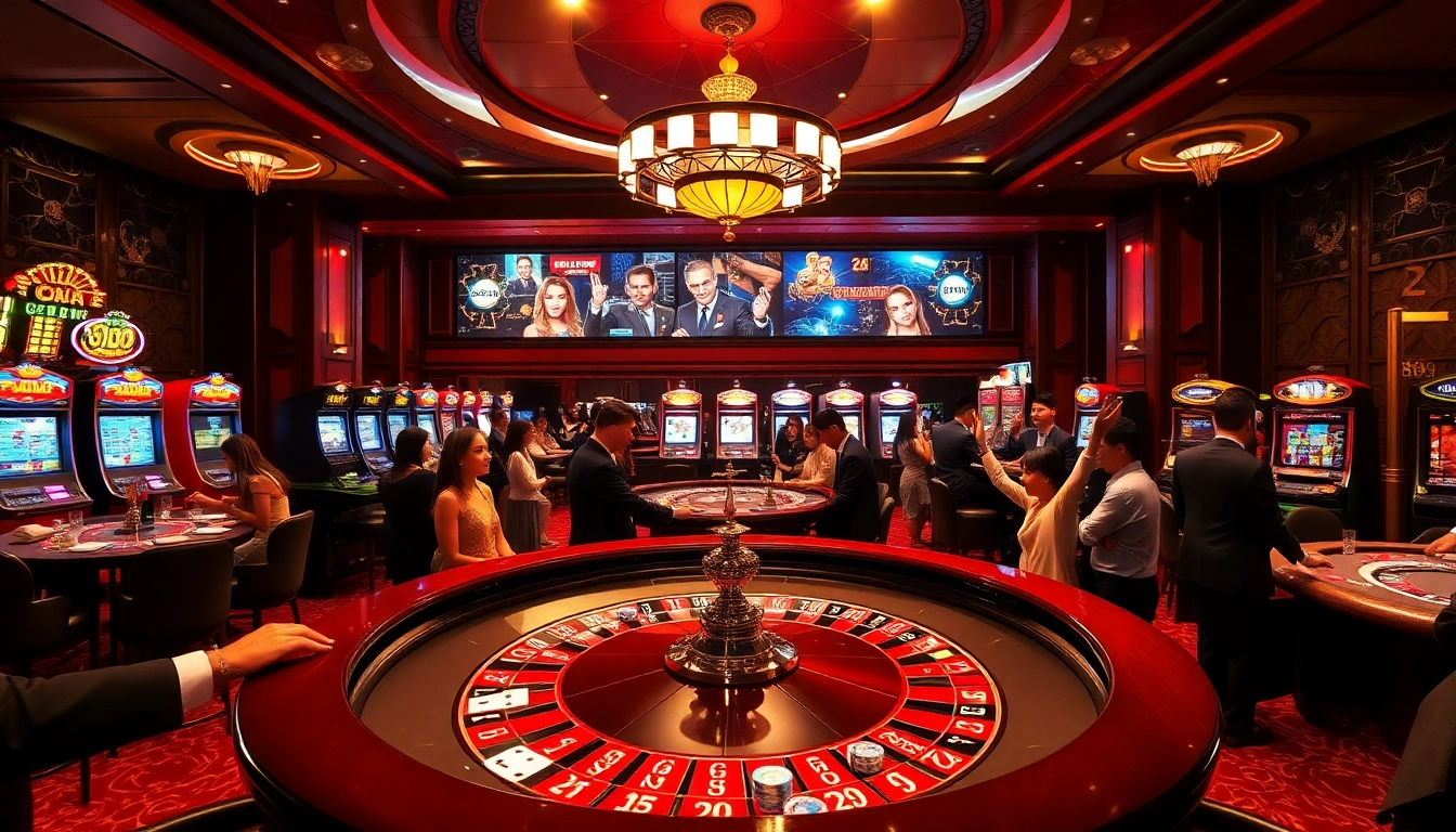 Engage with the thrill of gambling at Nhà Cái 68VIP with a vibrant casino atmosphere featuring roulette and poker elements.