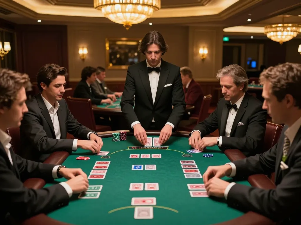 SC88 players strategizing on a blackjack table in an elegant casino atmosphere