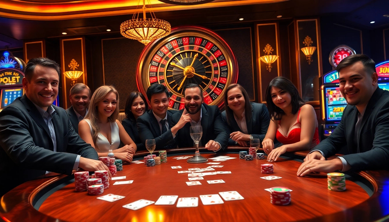 Join the excitement at 98win .com with players gathered around a vibrant poker table.