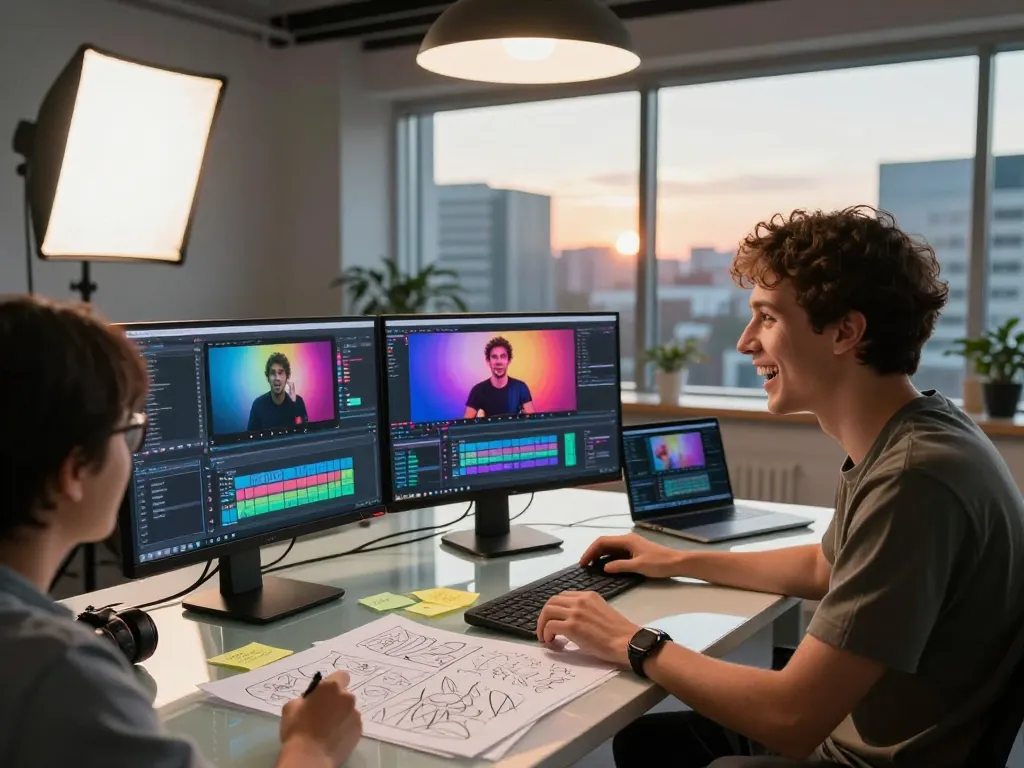 Creators utilizing Seedance AI in a collaborative studio to generate engaging video content.