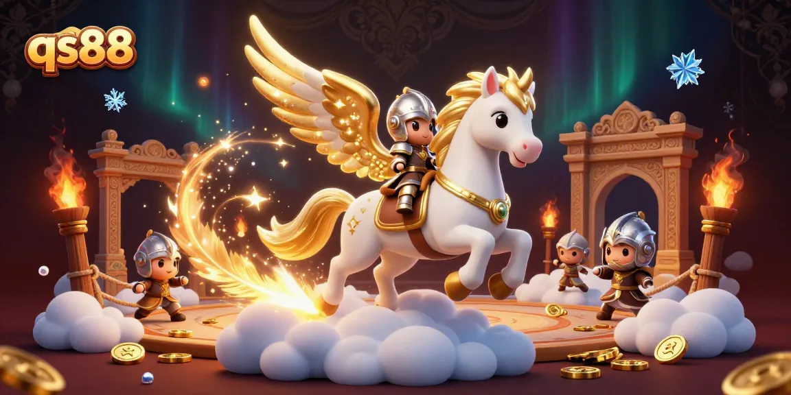 Experience thrilling gameplay with qs88's fantasy scene featuring a heroic horse and knight.
