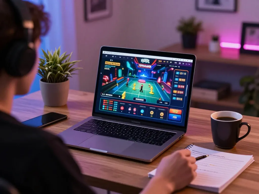 Engaging gaming moment with 789winpen platform on laptop, showcasing vibrant online casino action