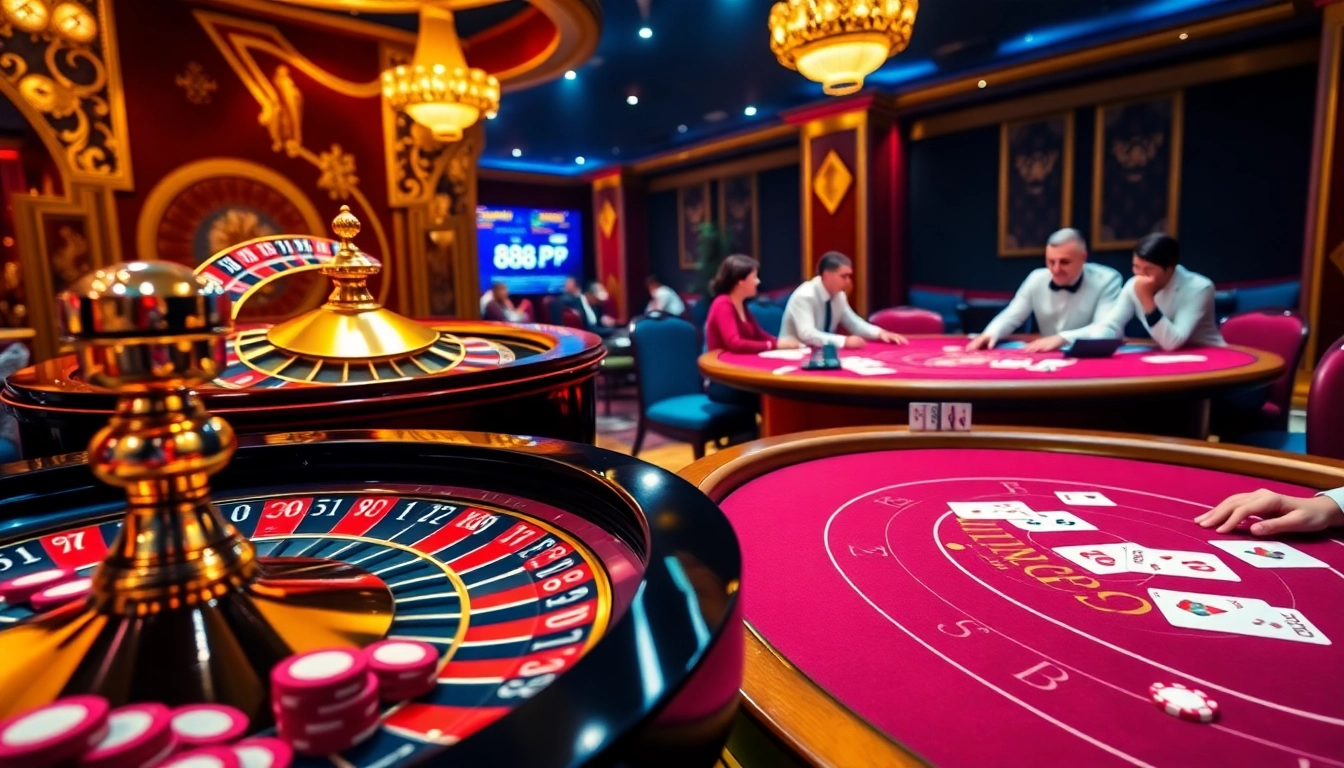 Engage in thrilling gameplay at 888p.se.net with action-packed casino tables, roulette wheels, and colorful chips.