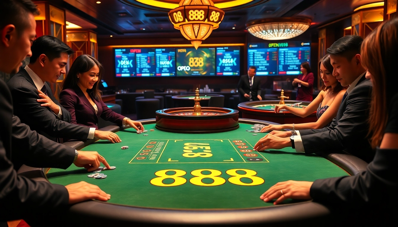 Experience thrilling gameplay at the OPEN 88 casino, featuring vibrant tables and exciting action.