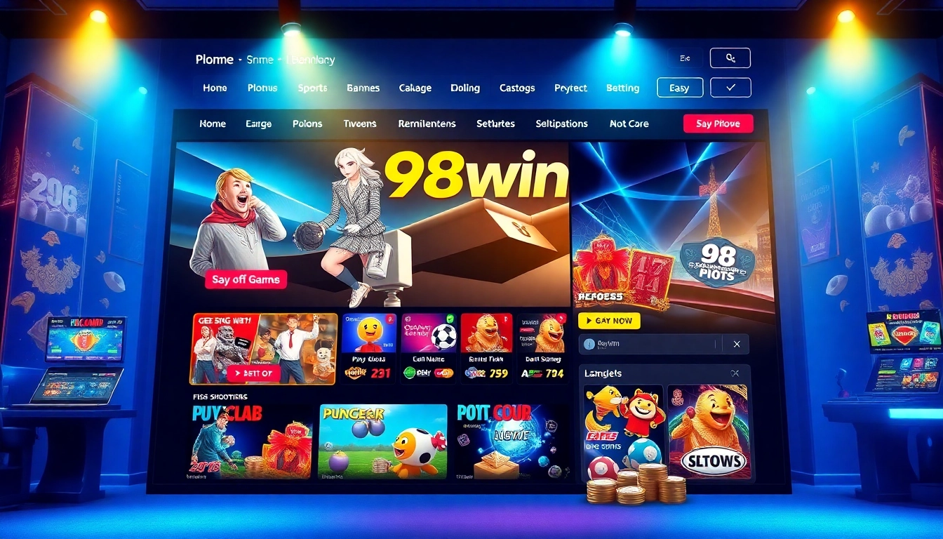 Engaging 98win trang chu interface showcasing secure online gambling experiences
