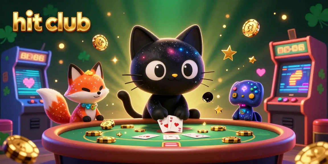 Experience the thrill of hit club with this vibrant cosmic casino scene blending retro gaming and modern gold.