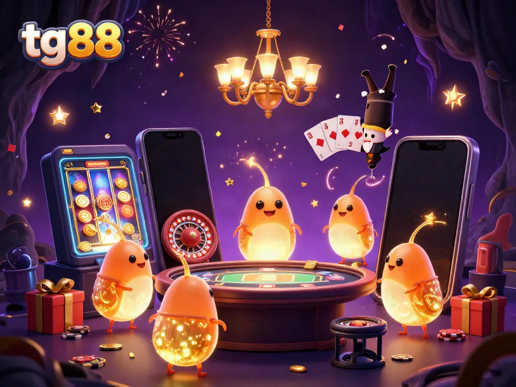 Experience the excitement of tg88 casino games in a vibrant, illuminated cave setting