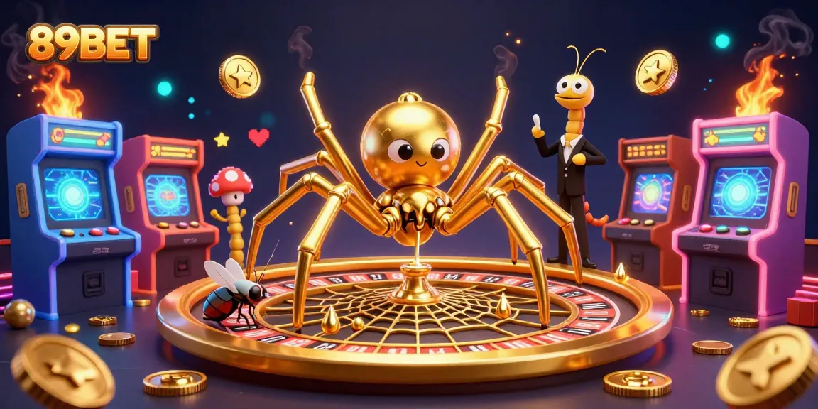 Bet on 89BET with excitement in this vibrant casino-themed 3D illustration featuring animated characters.
