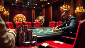 Experience the thrill of high-stakes poker at rikvip.gb.net, showcasing luxurious casino elements.