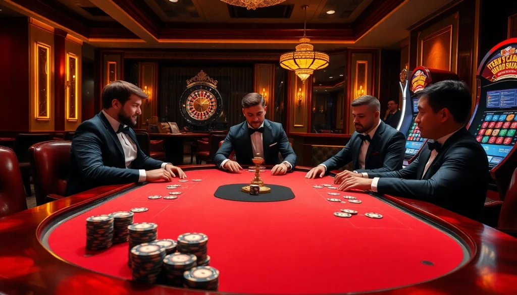 Experience high-stakes gaming at tg88.com with intense poker and luxurious casino elements.