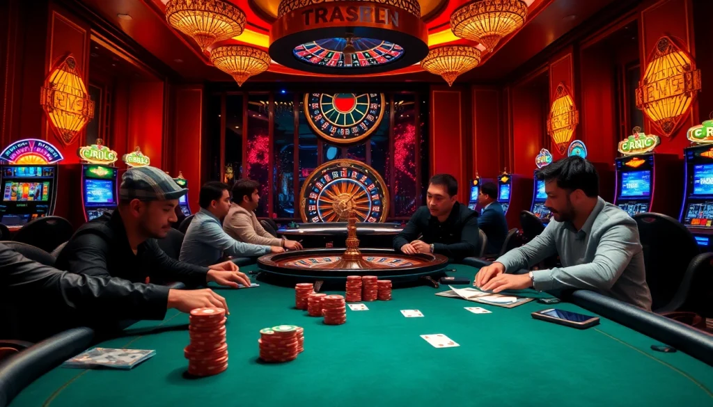Experience high-stakes gambling at tr88.com with thrilling poker action and vibrant casino elements.