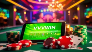 Engaging visual of the VVVWIN app interface highlighting online gambling excitement at vvvwin88.live.