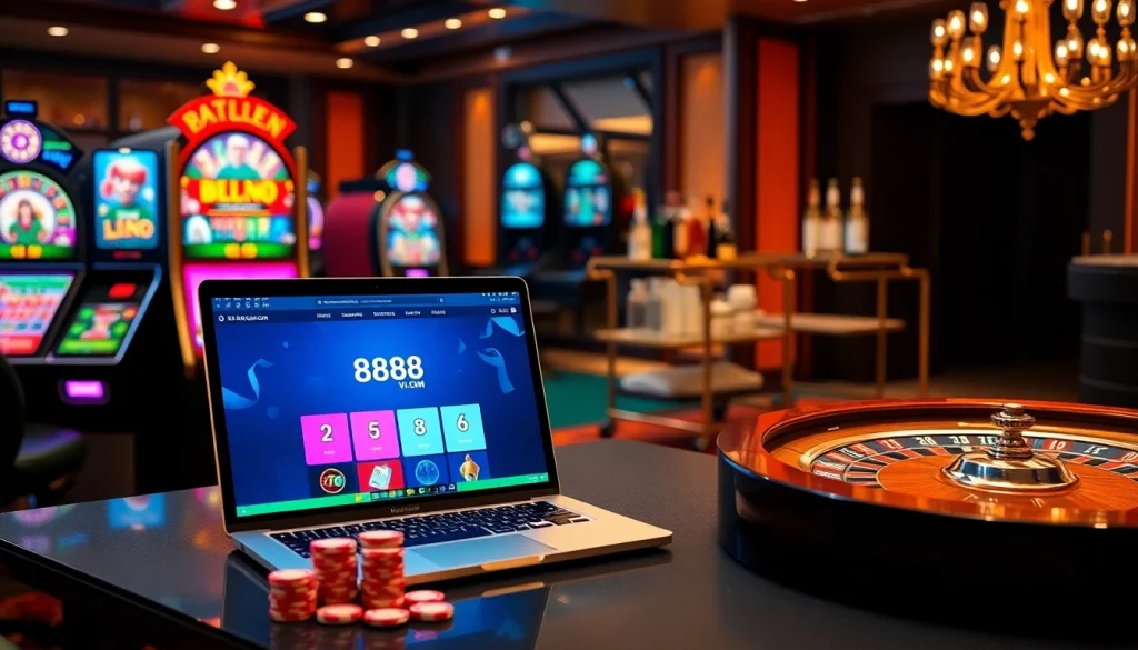 Experience the excitement of 888vnd.com with vibrant casino visuals and interactive betting elements.