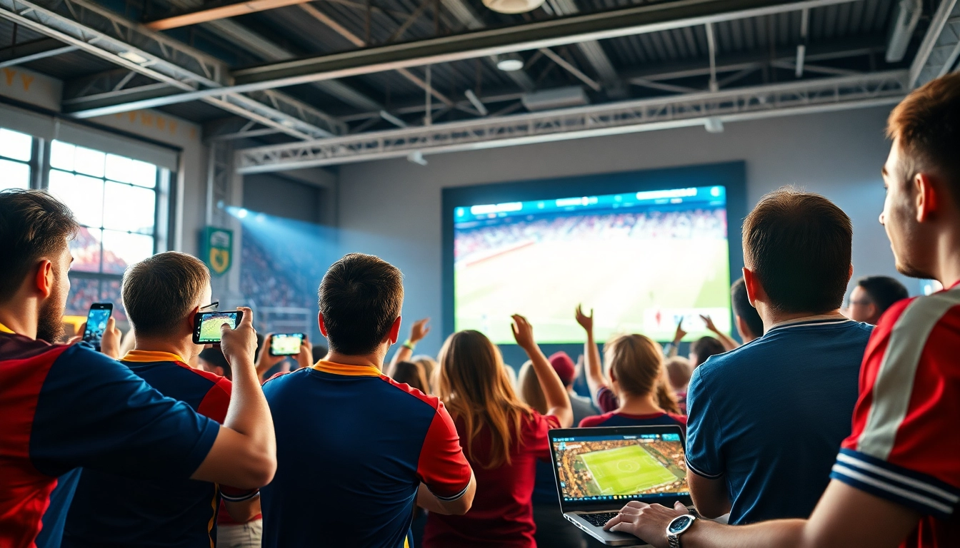 Football fans enjoying live matches on okwin tv, showcasing excitement and community.